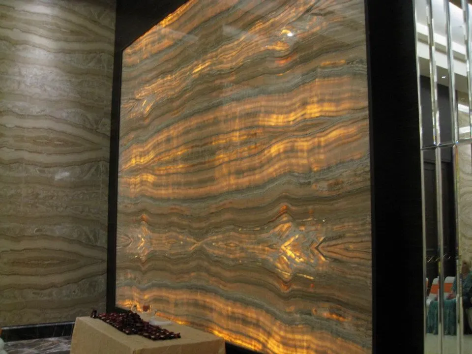 Large Onyx Slab Wall